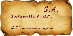 Stefanovits Arnót névjegykártya